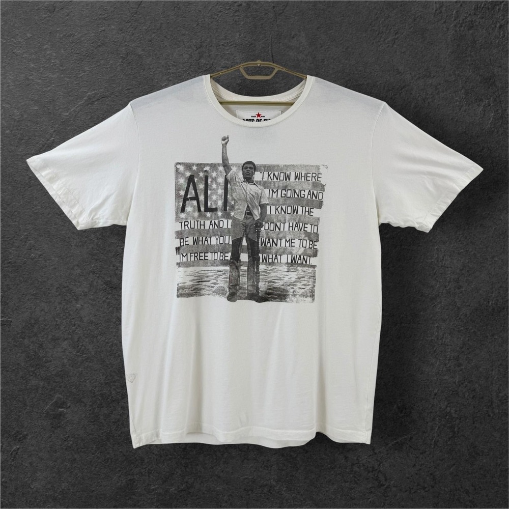 Roots Of Fight Muhammad Ali T Shirt Mens 3XL White Graphic USA Boxing Cotton